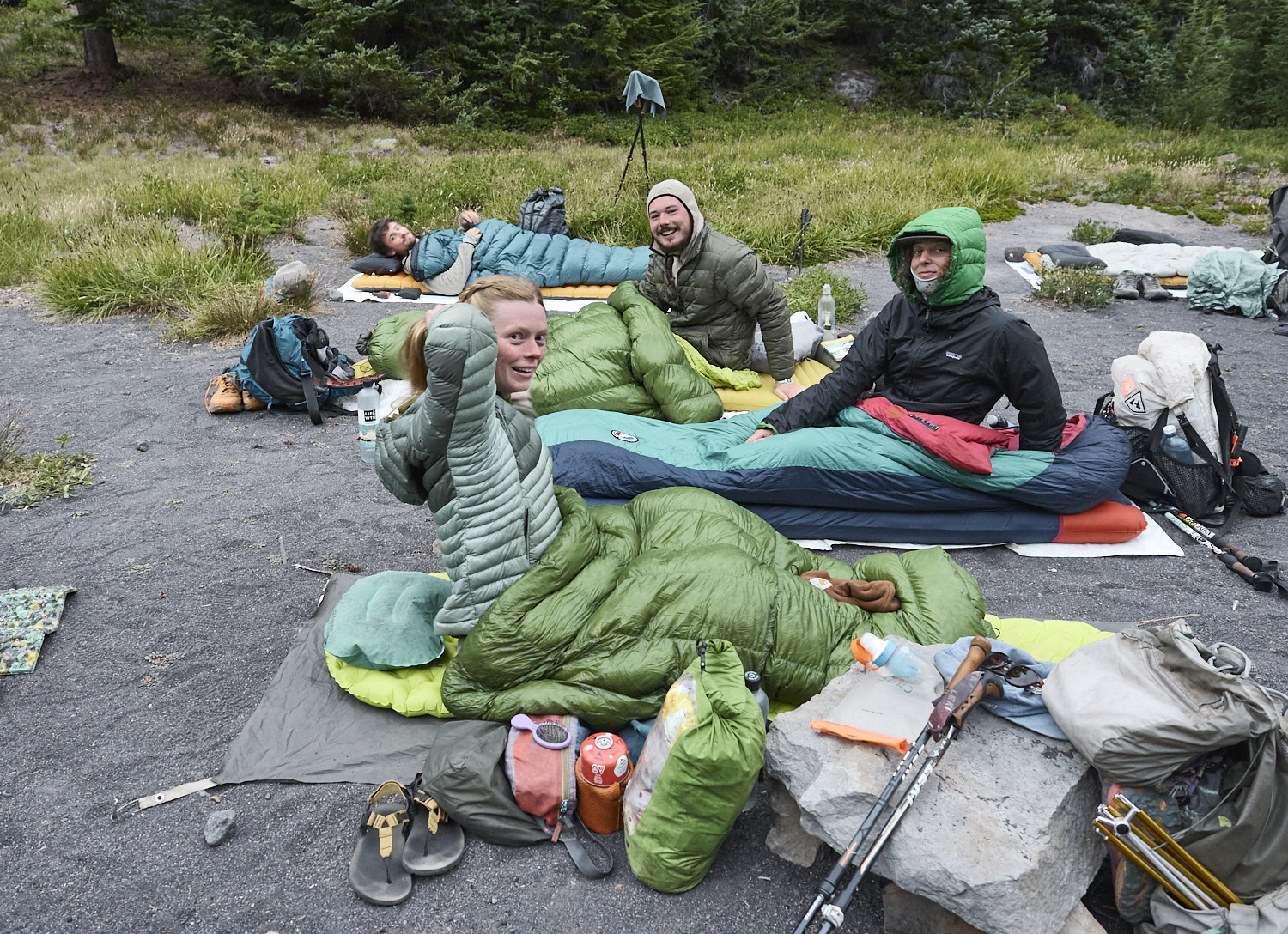 Wanderer beim Cowboy Campen